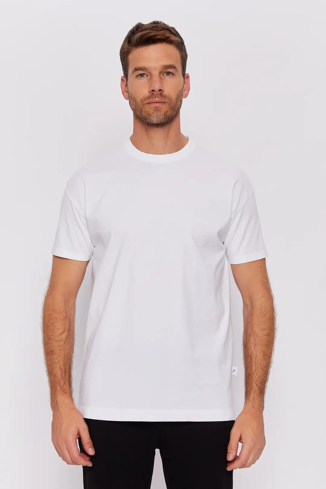 Rokim - Oversize Erkek Basic Tişört - BEYAZ